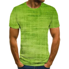 Light green linen texture shirt special texture 4D tshirt art costume Casual different men