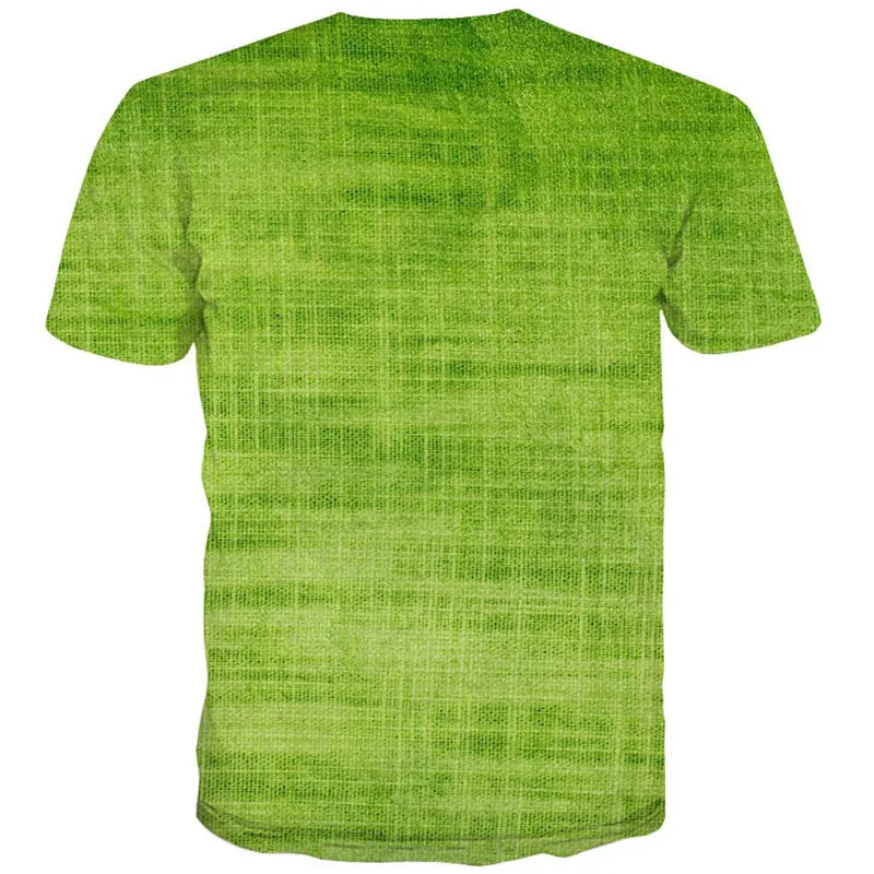 Light green linen texture shirt special texture 4D tshirt art costume Casual different men