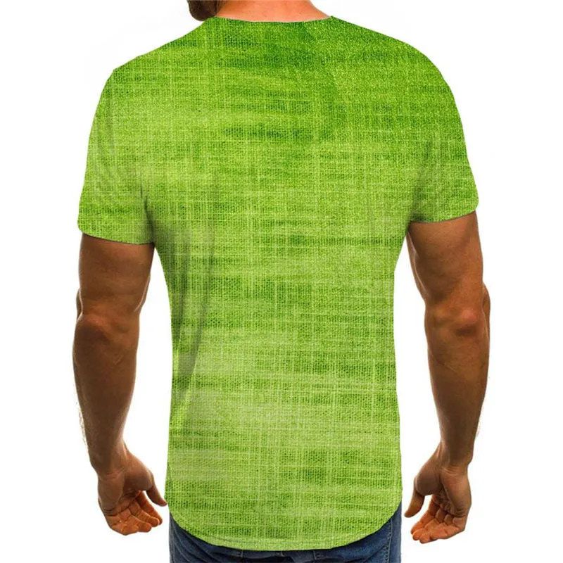 Light green linen texture shirt special texture 4D tshirt art costume Casual different men