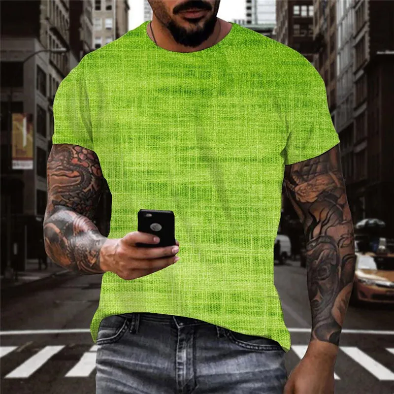 Light green linen texture shirt special texture 4D tshirt art costume Casual different men