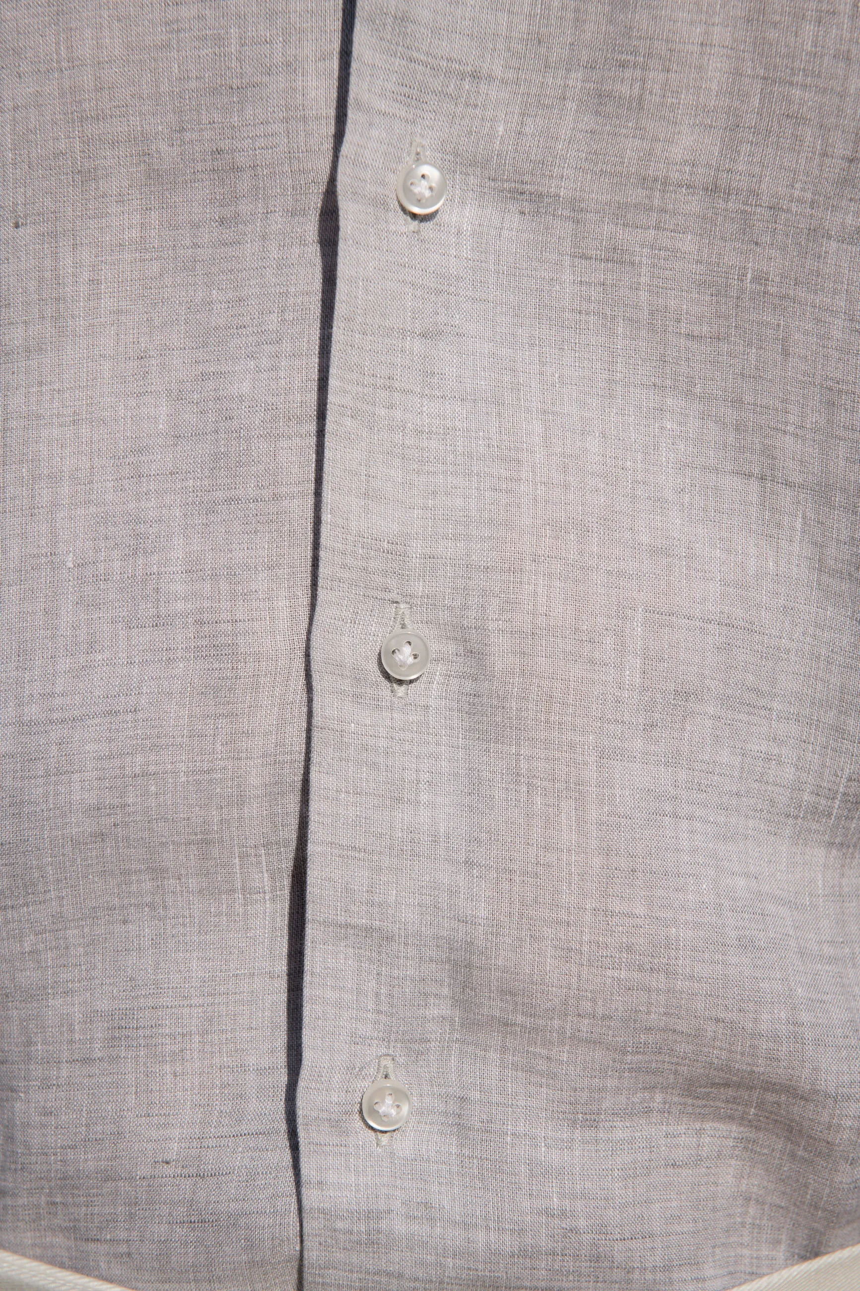 Light grey linen shirt - Made in Italy