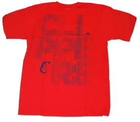 Los Angeles Clippers Adidas Red Faded Scribbled Logo 100% Cotton T-Shirt (L)