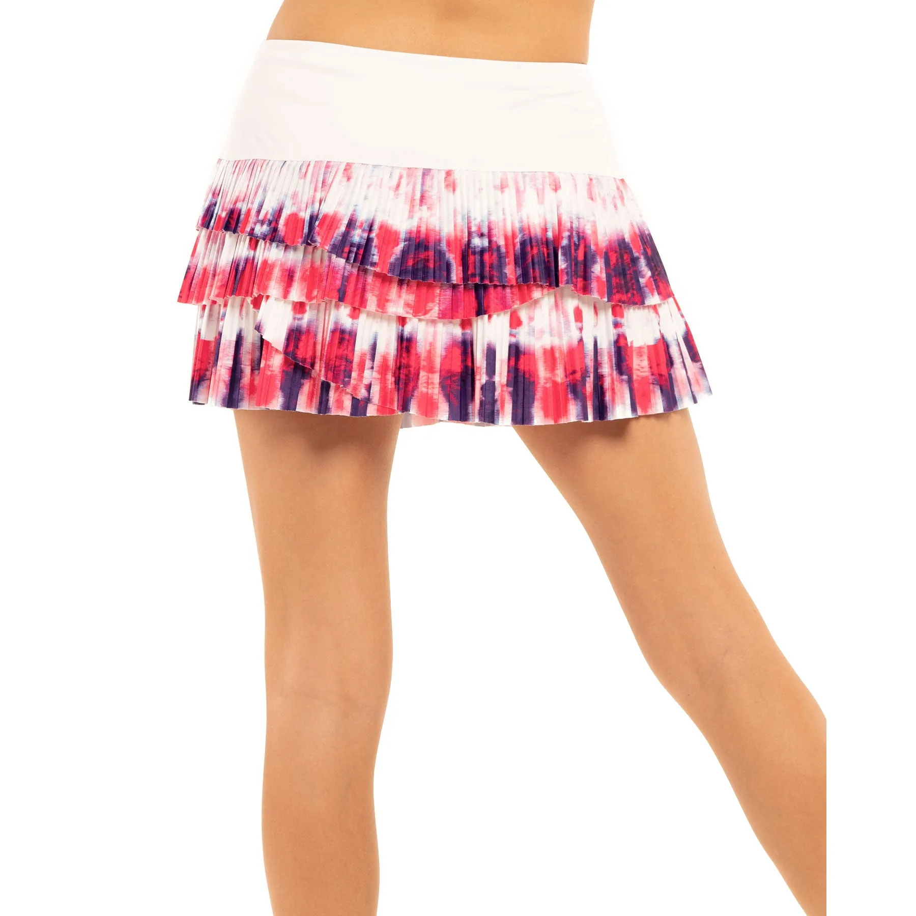 Lucky in Love Sunburst Pleated Scallop Multi 12in Womens Tennis Skirt