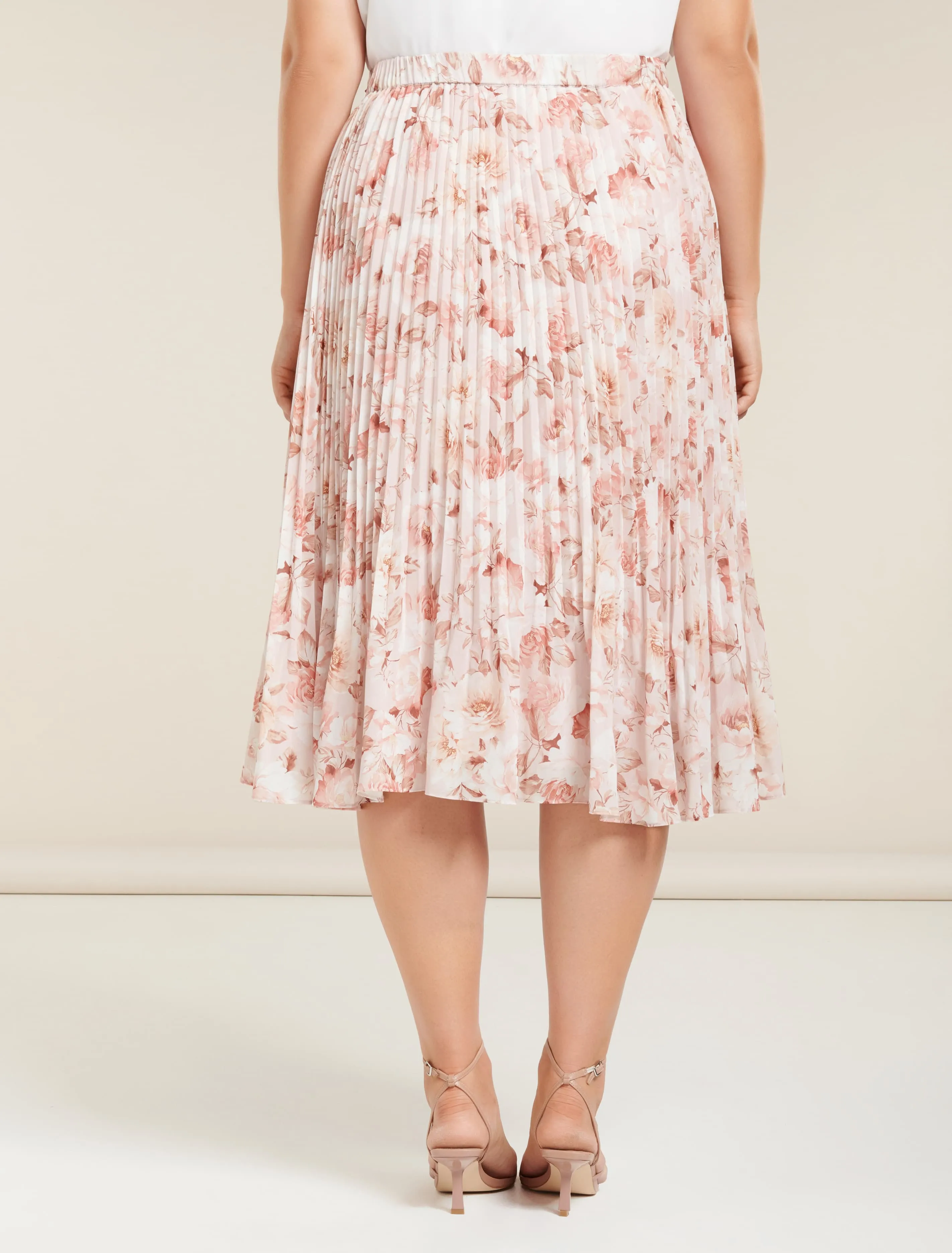 Lucy Curve Pleated Midi Skirt