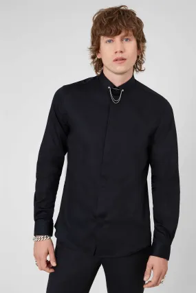 Lynton Skinny Fit Black Shirt