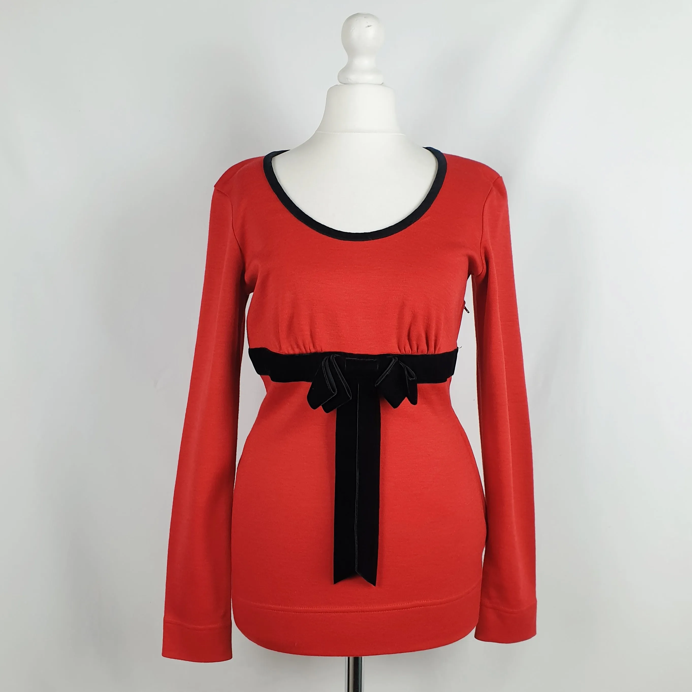 Maglia Moschino Cheap and chic rossa con fiocco