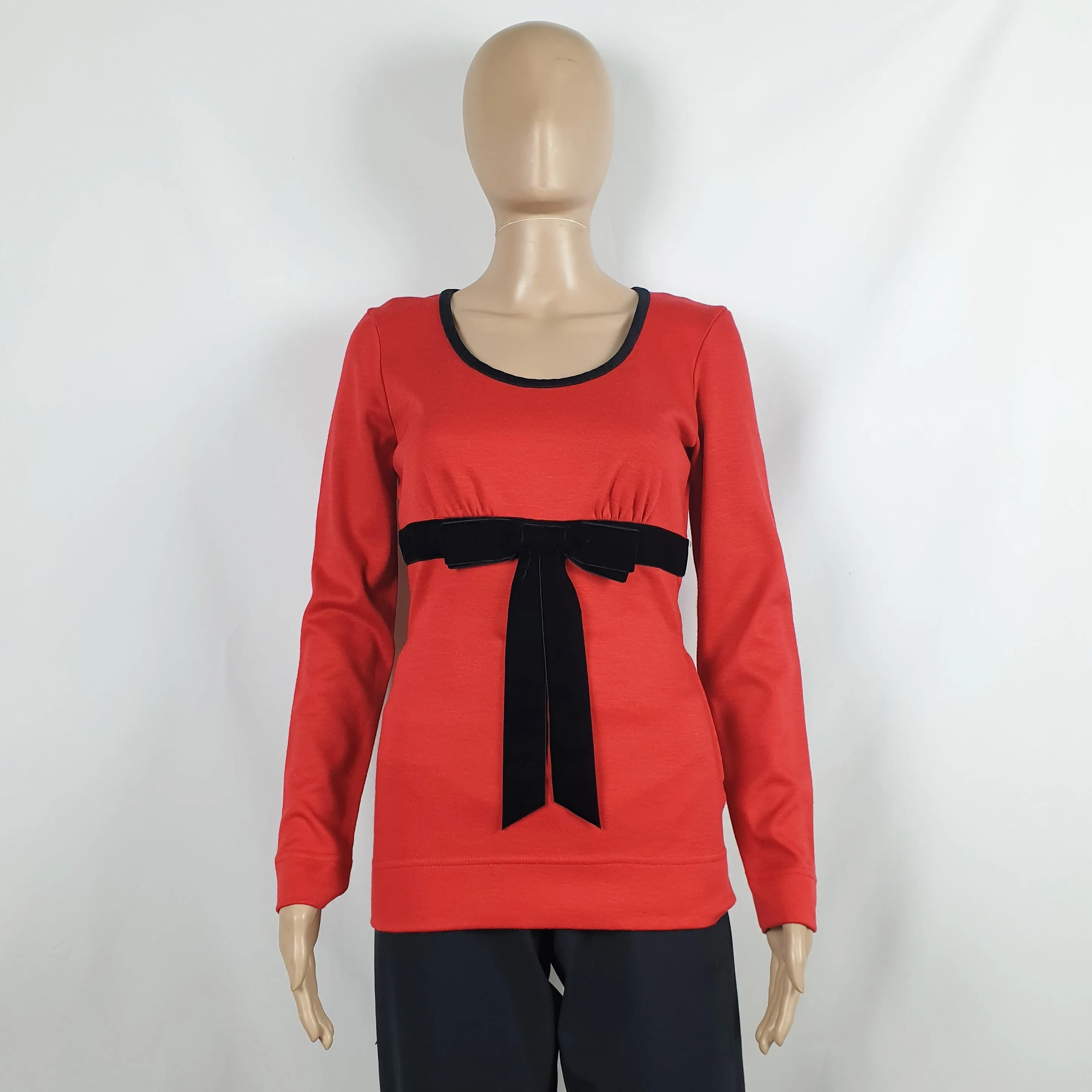 Maglia Moschino Cheap and chic rossa con fiocco