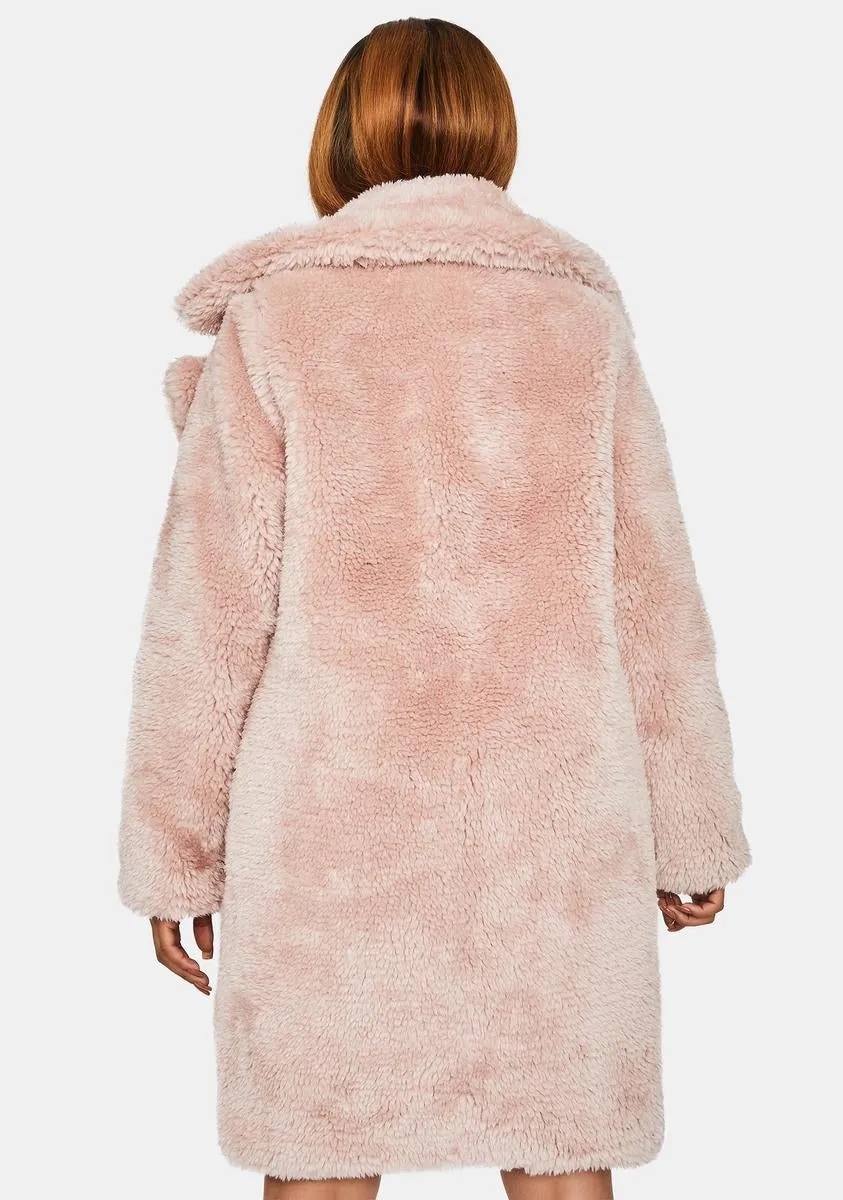 Mauve Total Chillout Faux Fur Coat