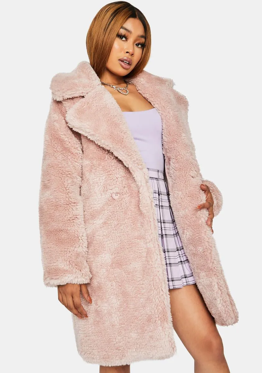 Mauve Total Chillout Faux Fur Coat