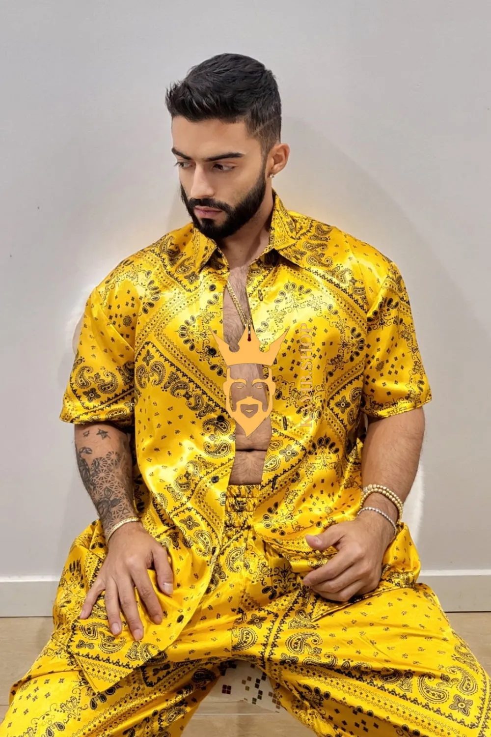 Men's Gold Silk Set - Elevate Your Wardrobe with Luxury Mulberry Silk - Free Shipping and Perfect Fit