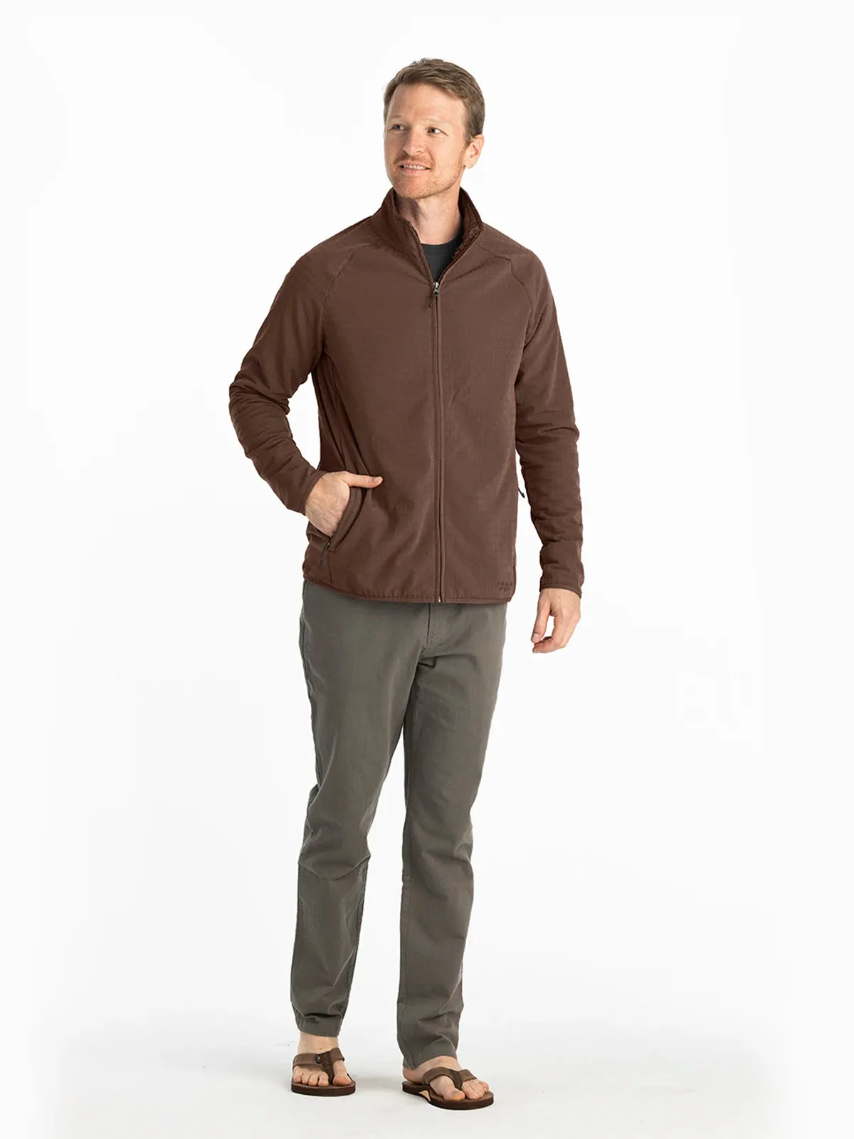 Men's Gridback Fleece Jacket - Mustang