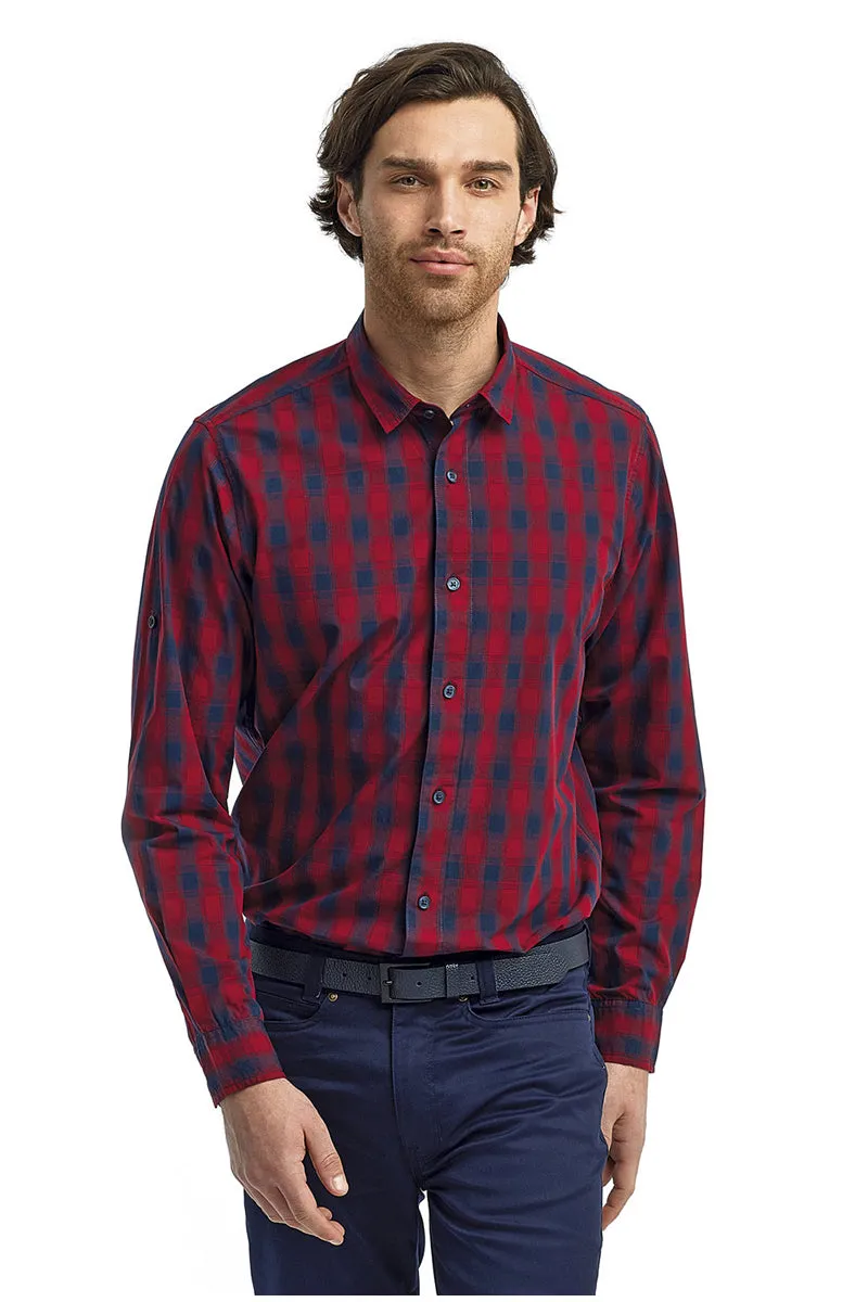 Men's Mulligan Check Long Sleeve Cotton Shirt