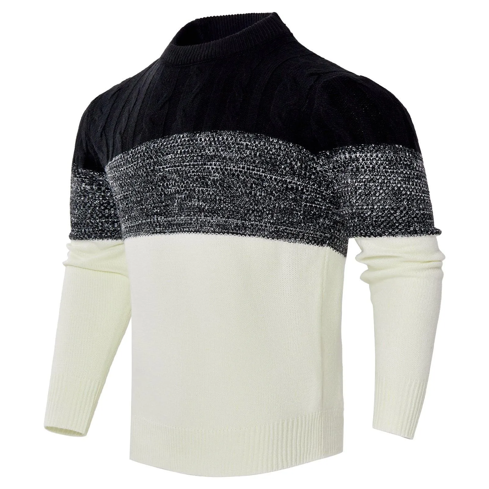 Men's Trendy Color Block Pullover Sweater