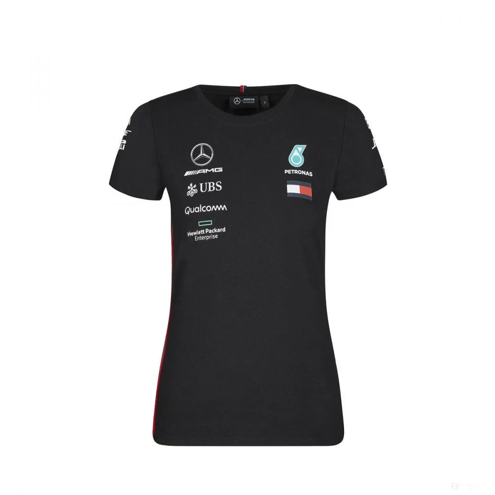 Mercedes Womens T-shirt, Team, Black, 2019