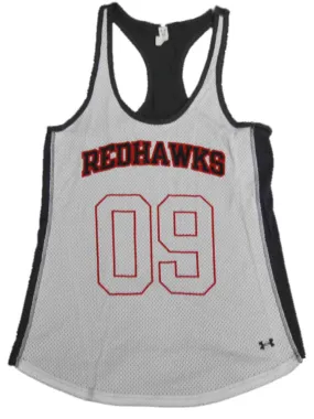 Miami Redhawks Under Armour Women White Gray Mesh Tank Top T-Shirt (M)