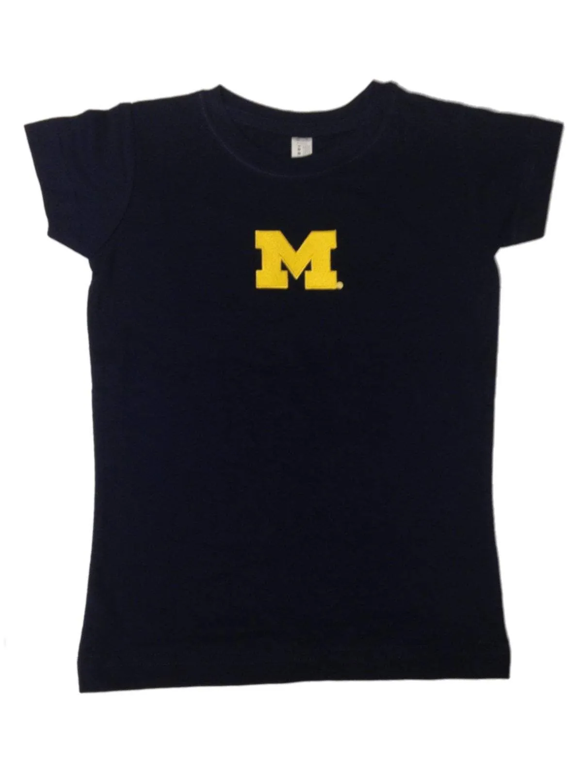 Michigan Wolverines TFA Toddler Girls Navy Long Length Cotton T-Shirt