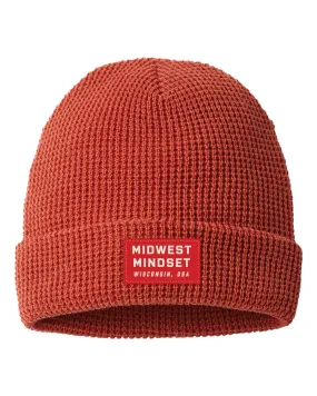 Midwest Mindset Waffle Knit Beanie - Rust