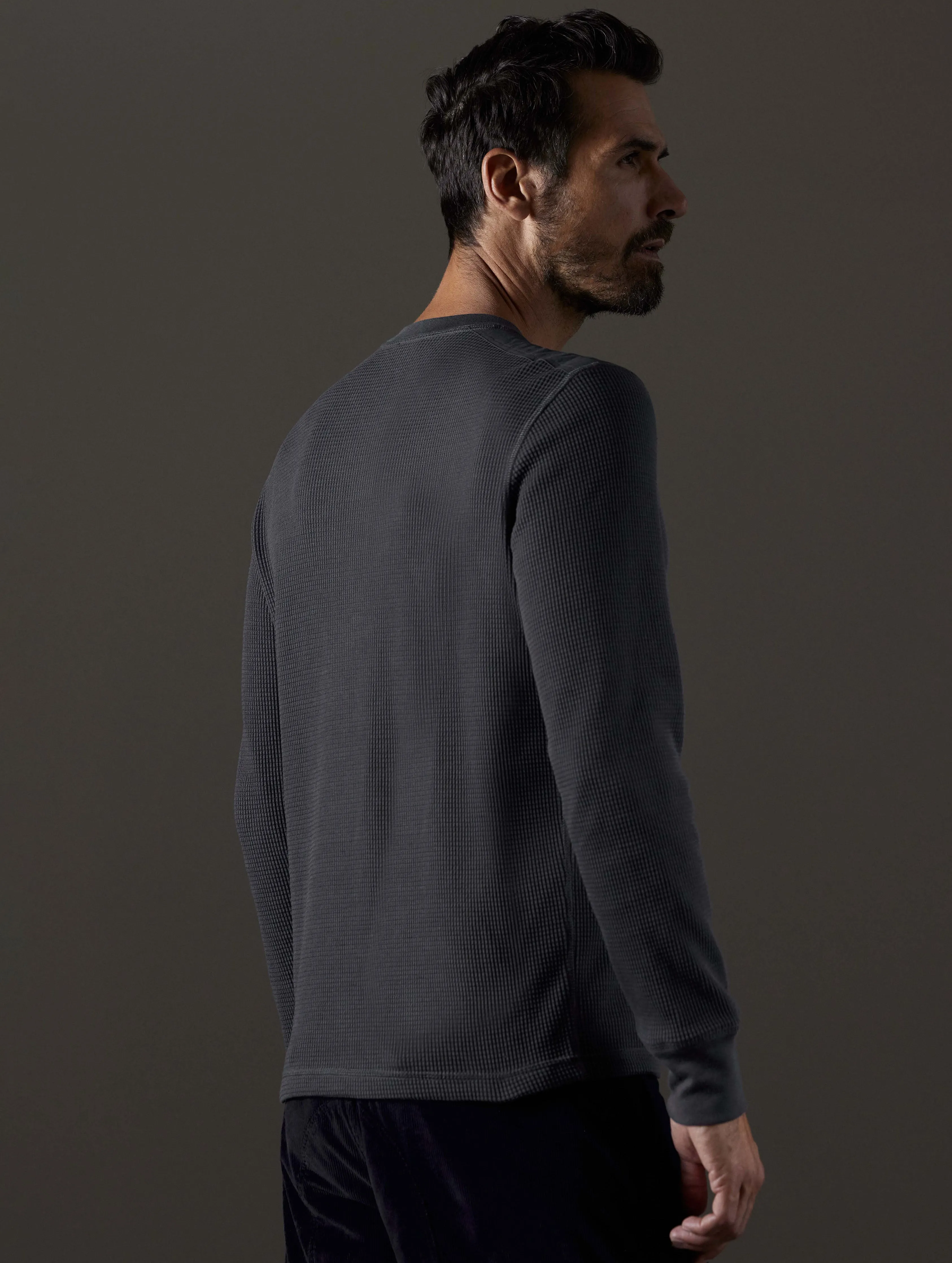 Milford Waffle Henley - Graphite