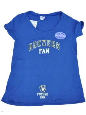 Milwaukee Brewers SAAG Women Maternity Blue "Future Fan" V-Neck T-Shirt