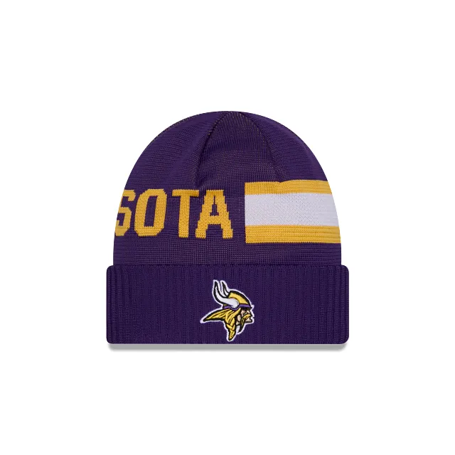 Minnesota Vikings NFL New Era Men's Purple 2024 Sideline Tech Knit Hat