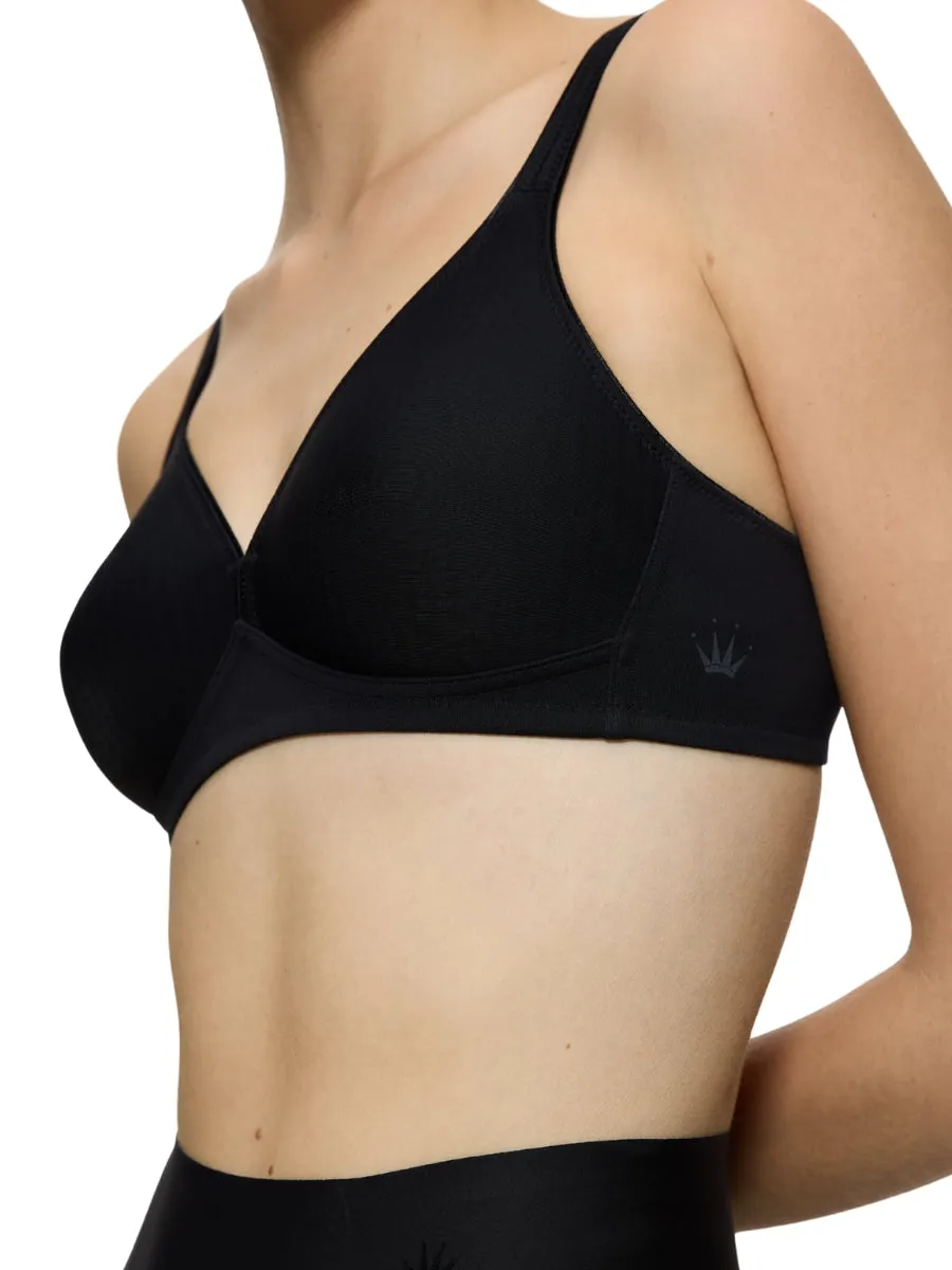 Modern Soft Cotton Non-Wired Bra - Black