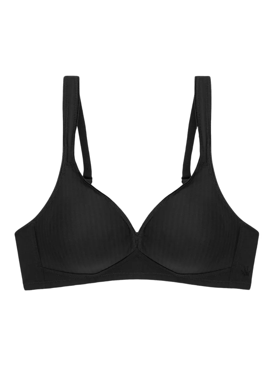 Modern Soft Cotton Non-Wired Bra - Black