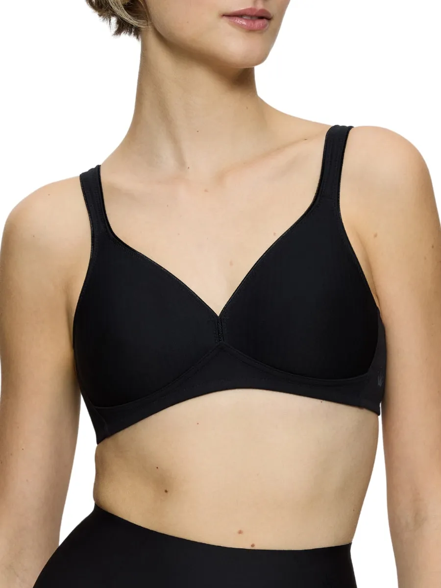 Modern Soft Cotton Non-Wired Bra - Black