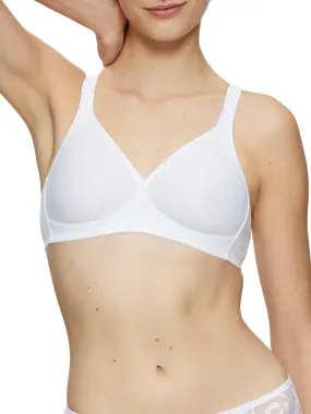 Modern Soft Cotton Non-Wired Bra - White