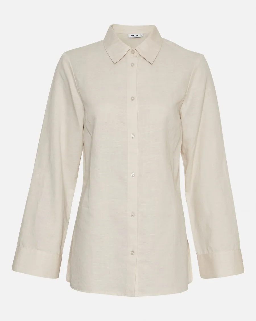 MSCH Mirilla Linen Mix Shirt in Fog