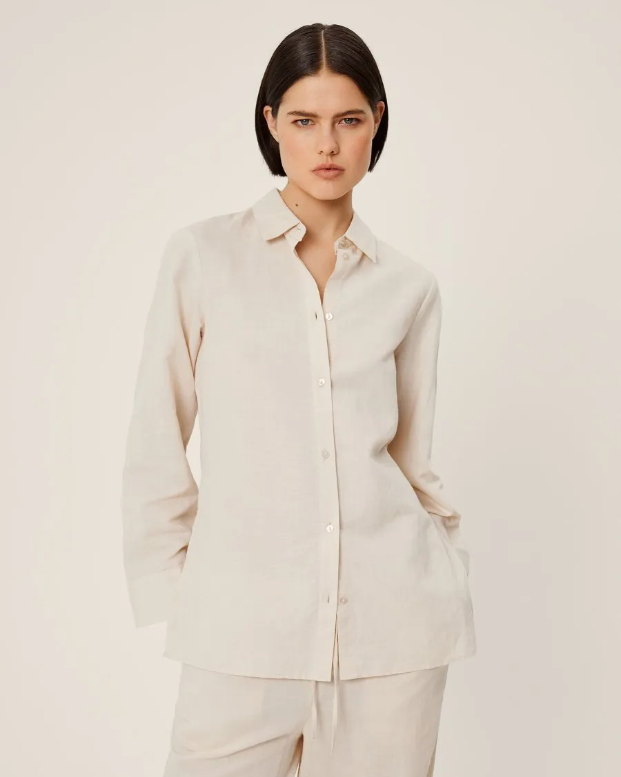 MSCH Mirilla Linen Mix Shirt in Fog