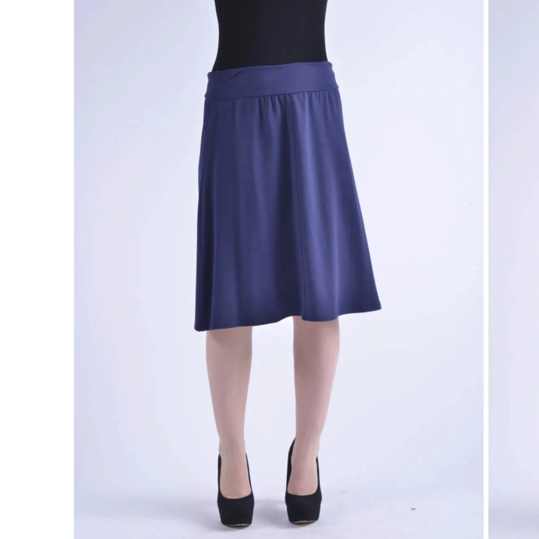 Navy Casual Aline Skirt by KMW