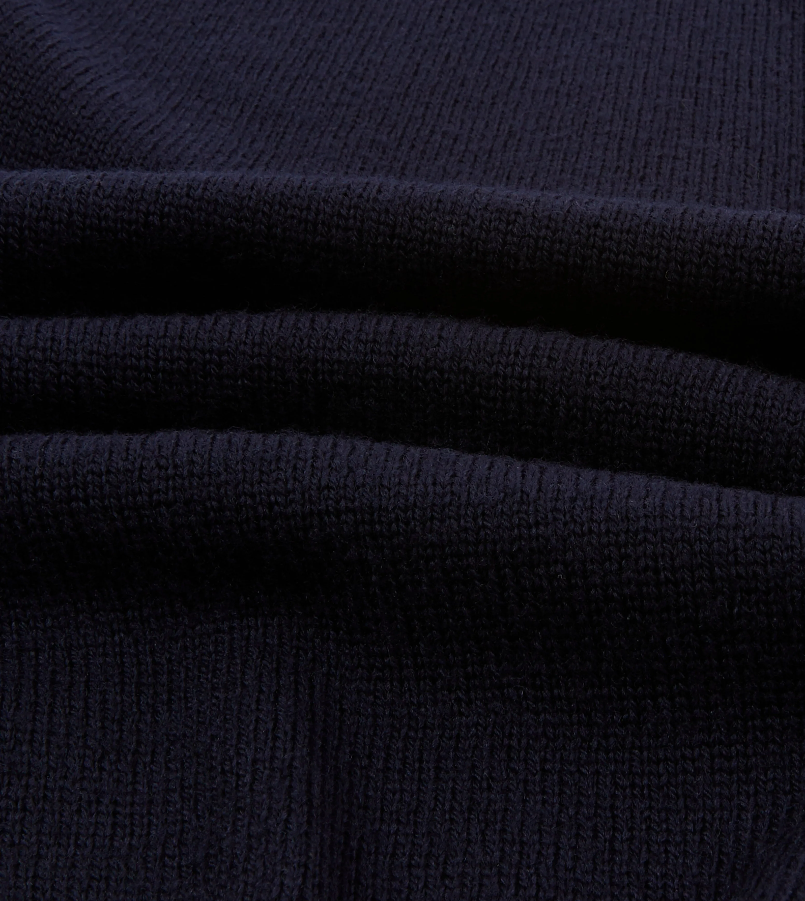 Navy Merino Wool Knitted Polo