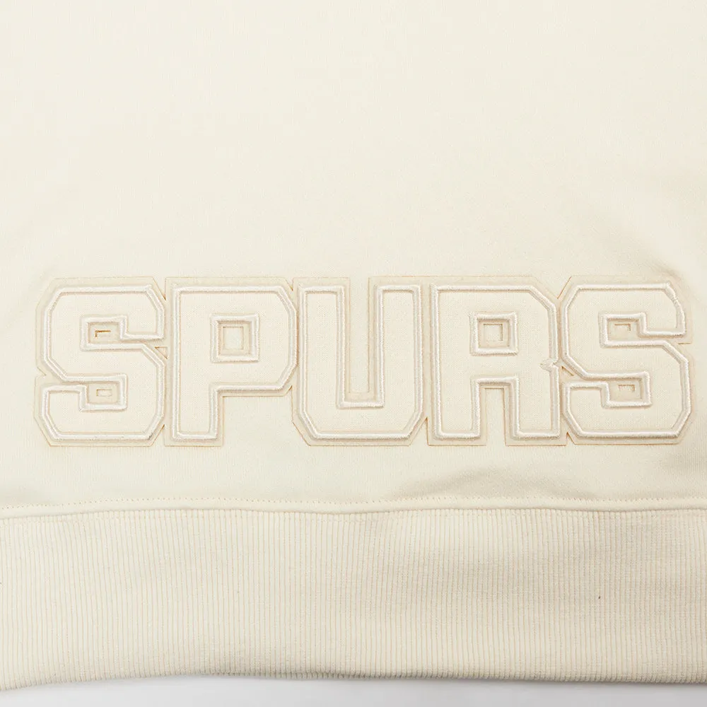 NBA SAN ANTONIO SPURS NEUTRAL WOMEN'S CROPPED PO HOODIE (EGGSHELL)