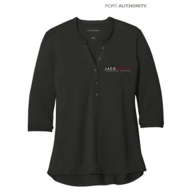 NEW JWMI - Port Authority ® Ladies UV Choice Pique Henley - Black