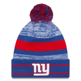 New York Giants - Royal Team Logo Cuffed Knit Hat with Pom, New Era