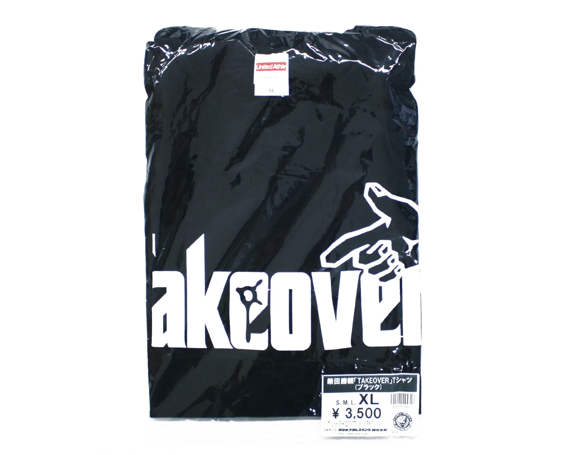 NJPW KATSUYORI SHIBATA BLACK 'TAKEOVER' T-SHIRT XL