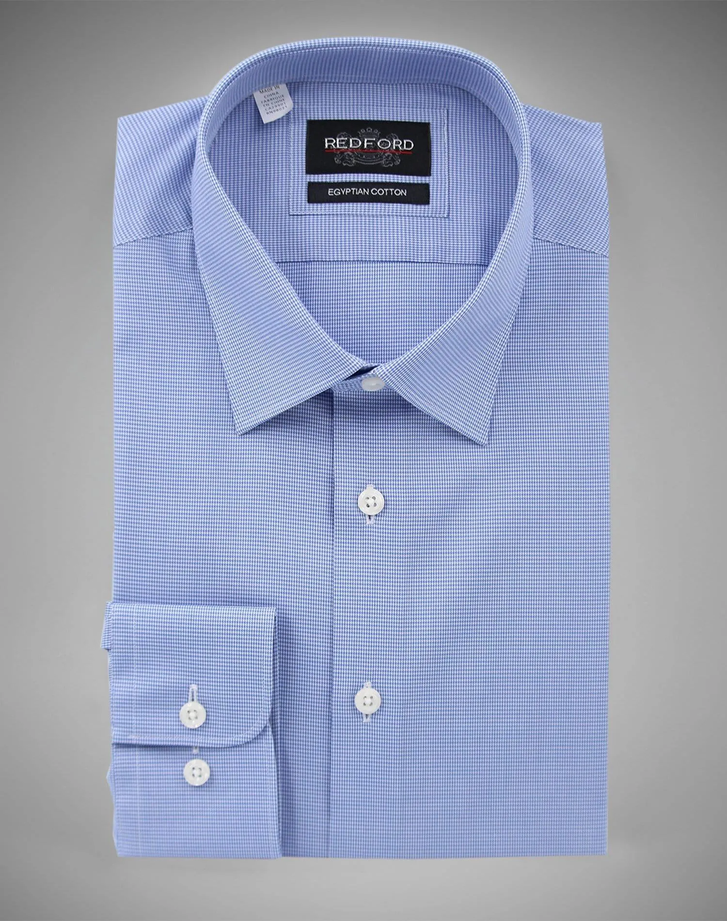 Non-Iron Blue Micro-check Shirt