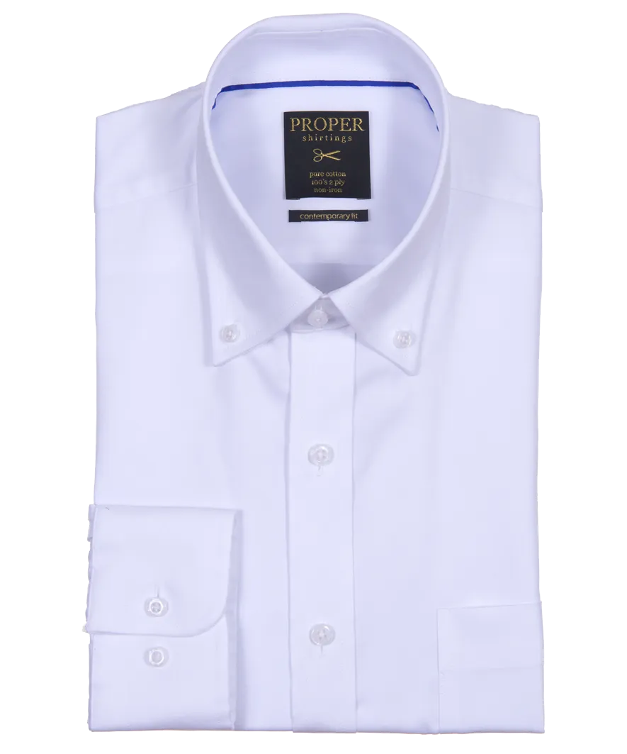 Non Iron White Button Down Shirt by Proper