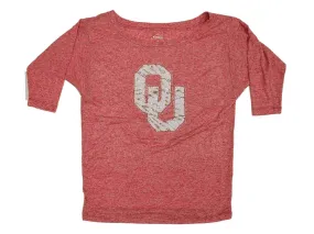 Oklahoma Sooners Campus Couture Sparkle Zebra 3/4 Sleeve Shirt Red (S)