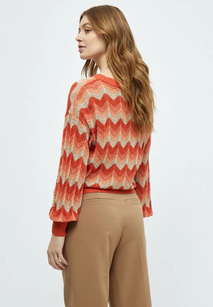 Olina Knit Pullover - ORANGE RUST ST