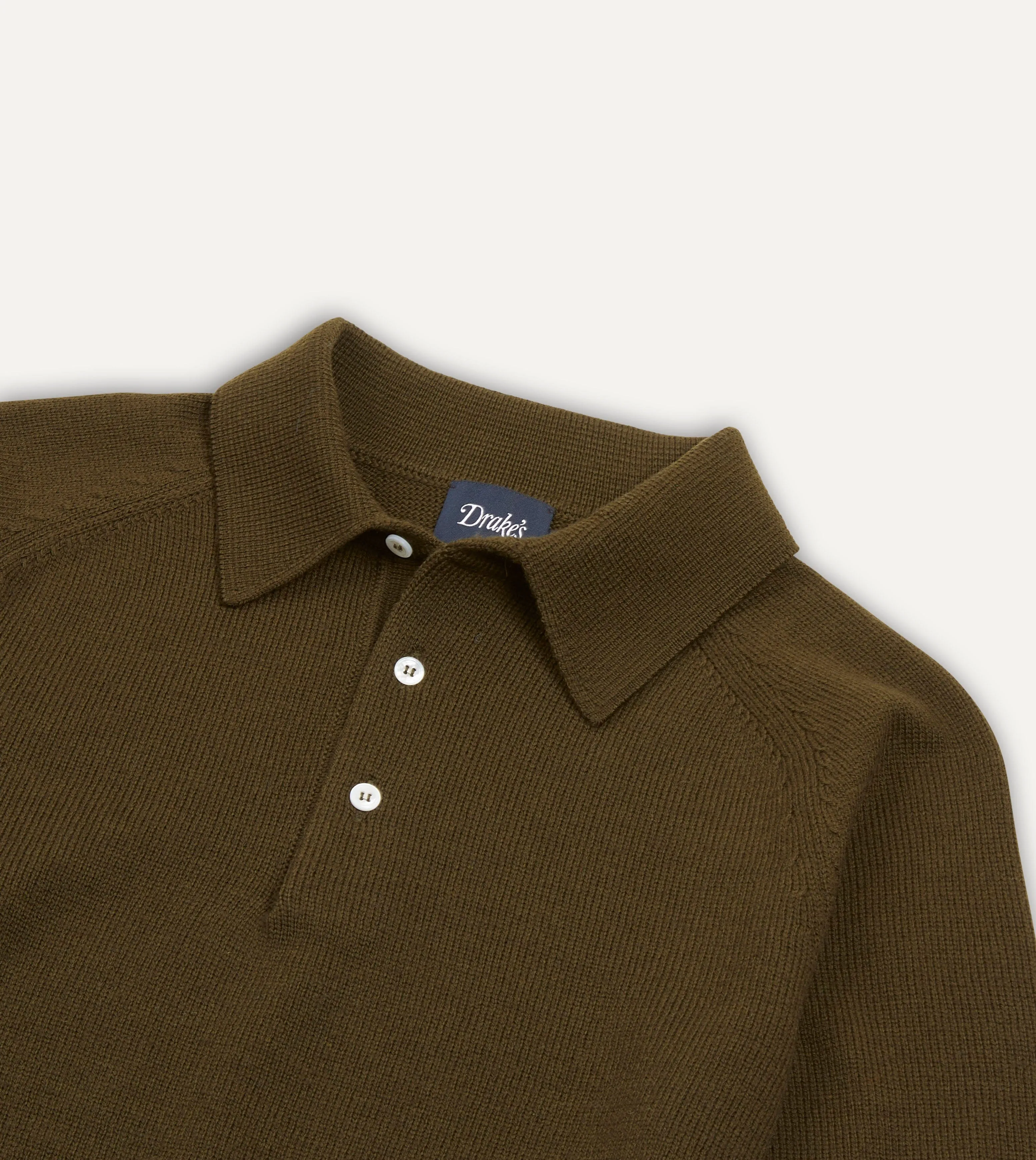 Olive Merino Wool Knitted Polo