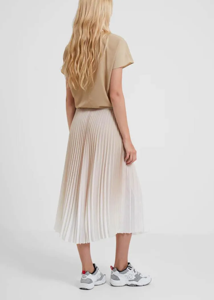 Ombre Sunburst Pleated Midi Skirt