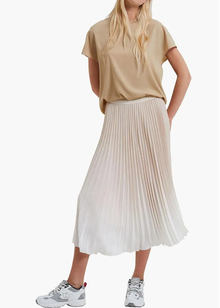 Ombre Sunburst Pleated Midi Skirt