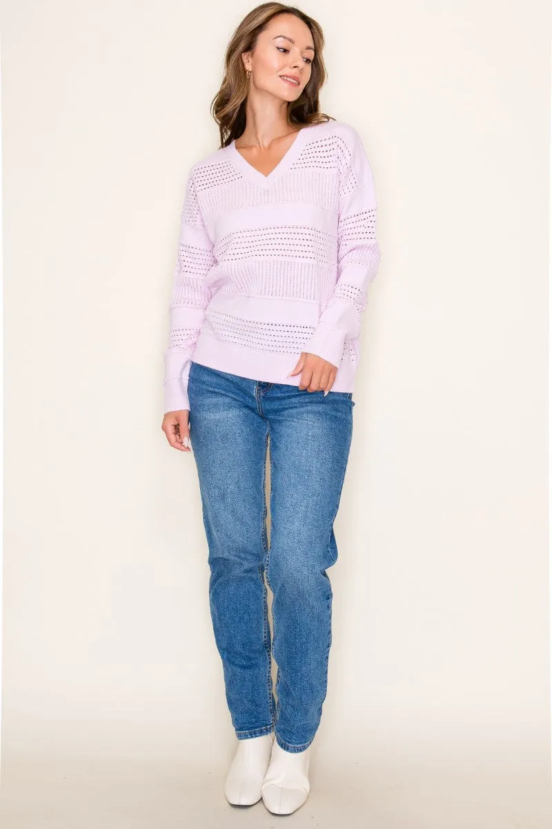 Open Knit Vneck Pullovers - 2 Colors!