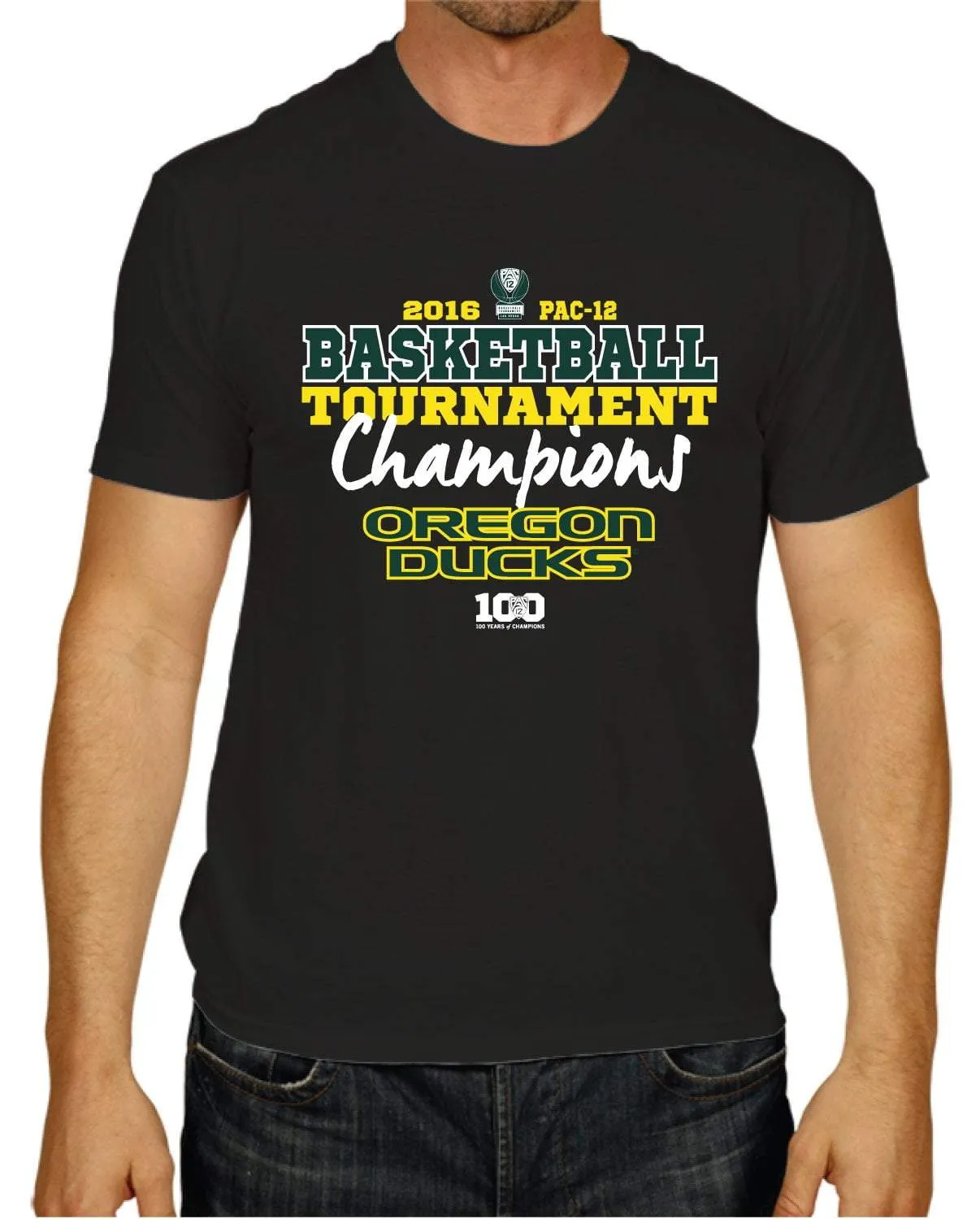 Oregon Ducks 2016 Pac 10 Basketball Champions Locker Room Black T-Shirt