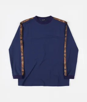 Pass Port International Embroidery Ribbon Long Sleeve T-Shirt - Navy