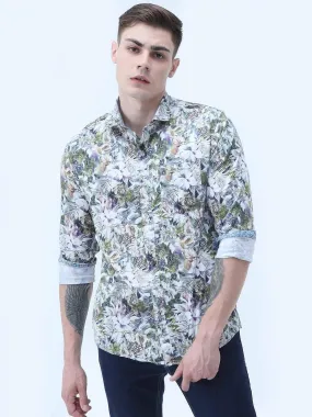 Pastel Floral Digital Printed Full Shirt