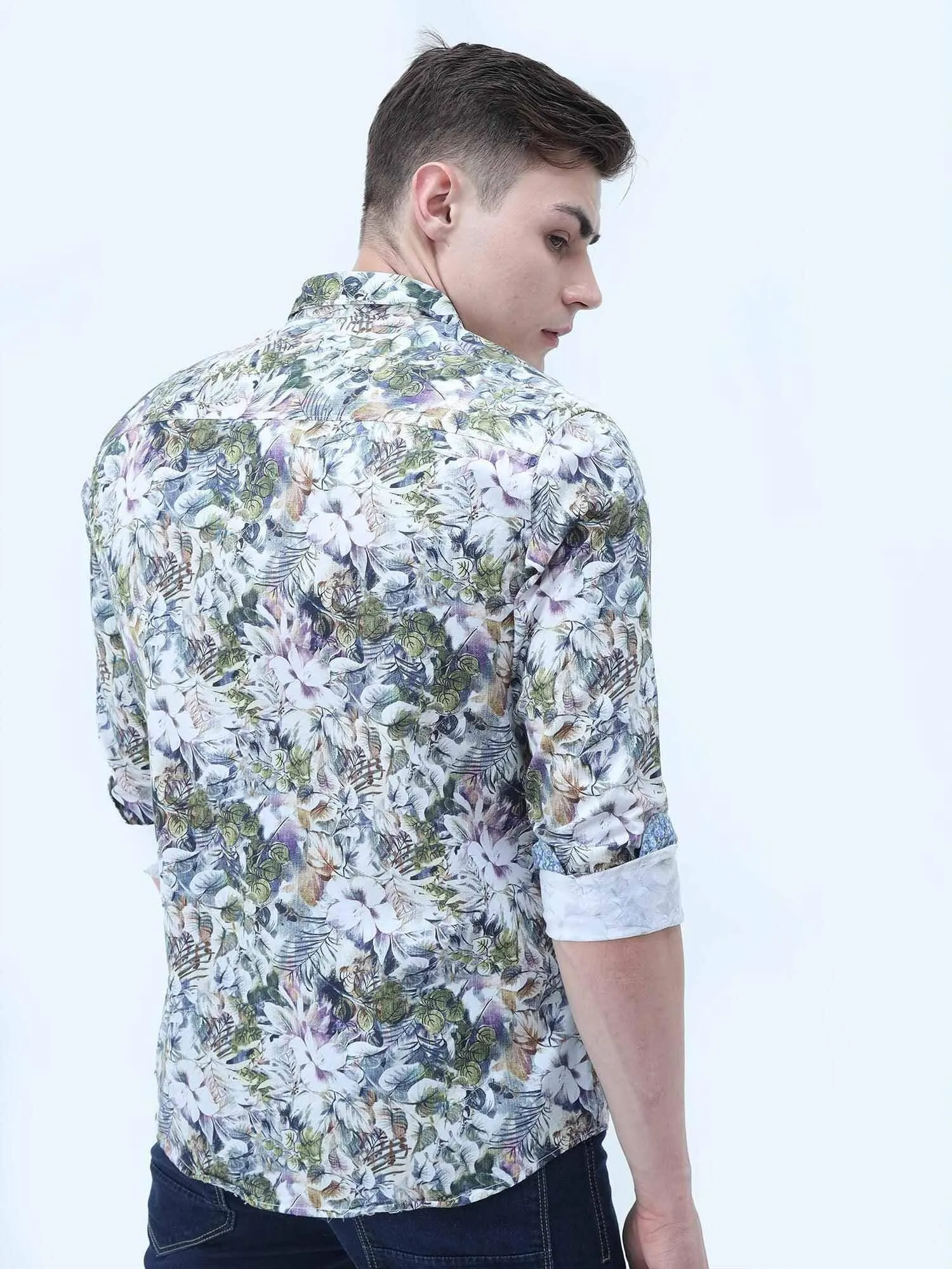 Pastel Floral Digital Printed Full Shirt