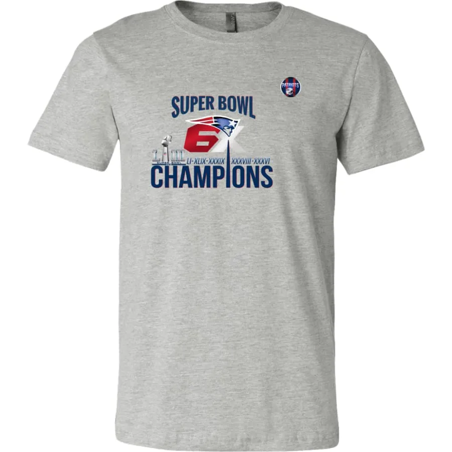 patriots Fan Shirt Mens Womens| nfl fan 6X champions T shirts| Graphic Tee (3 Colors)