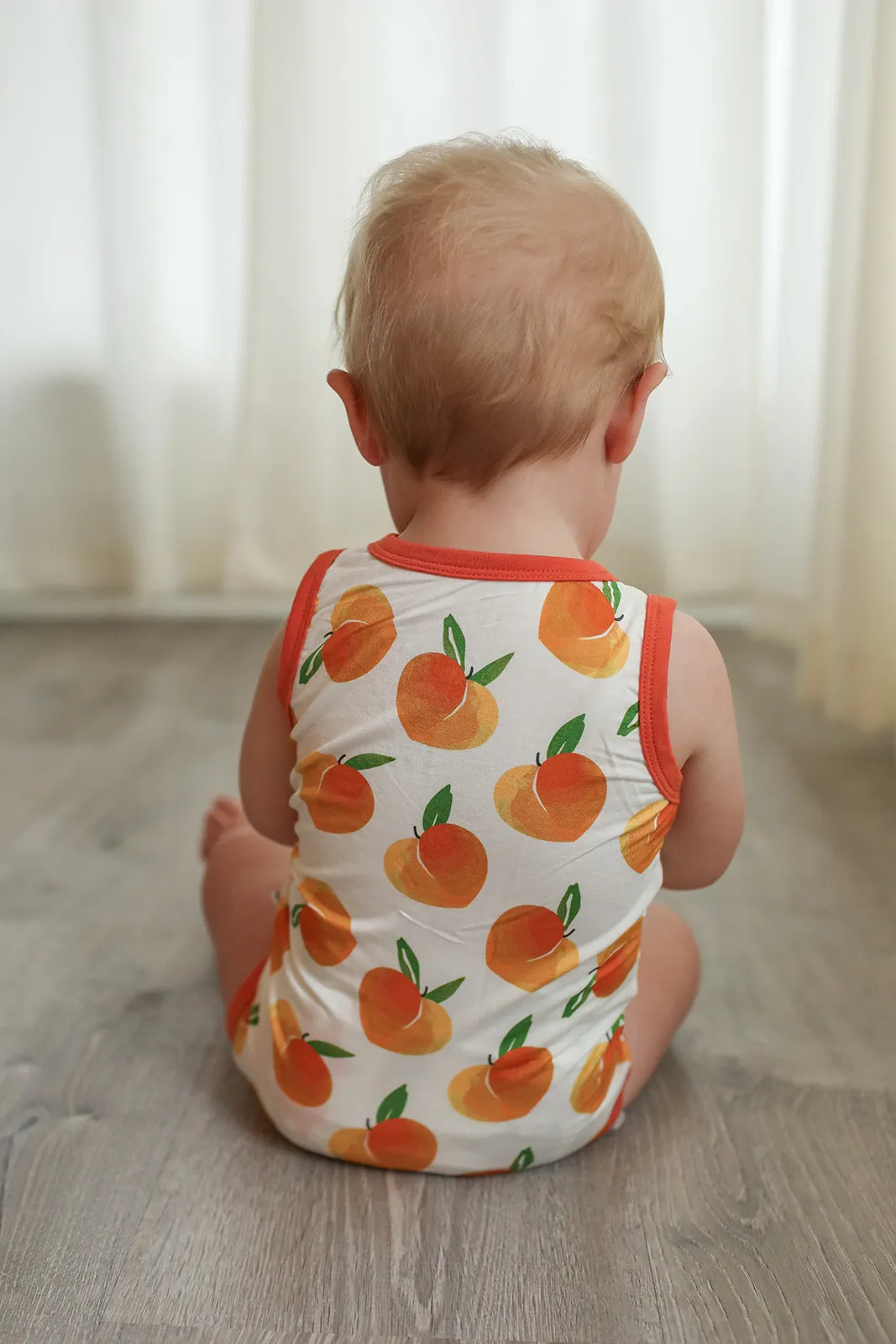 Peaches Bamboo Henley Onesie with Snaps